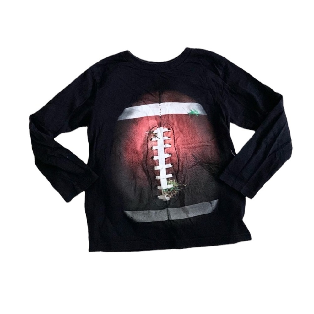 Place | Long Sleeve Top Black Shirt Football Graphic Size M